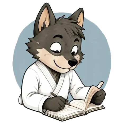 El lobo de la tribu escribiendo en una libreta